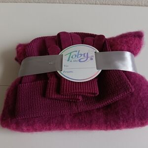 Kids' Purple Winter Hat and Scarf Set